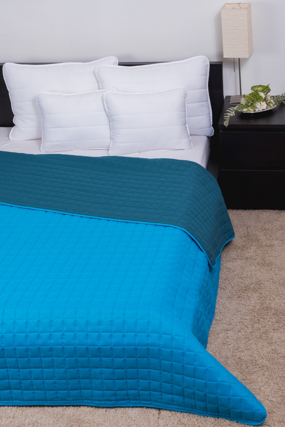 Laura átvarrott ágytakaró 235x250 cm kék