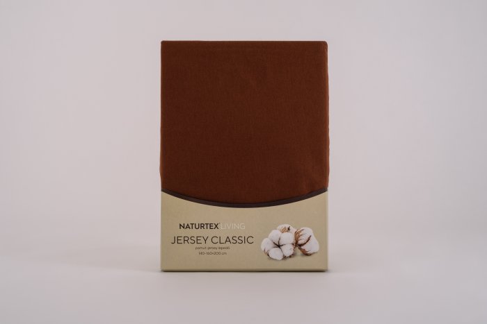 Jersey csokibarna lepedő 140-160x200 cm