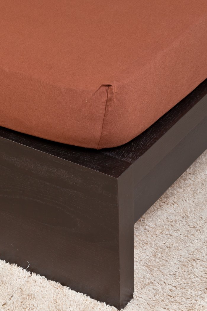 Jersey csokibarna lepedő 140-160x200 cm