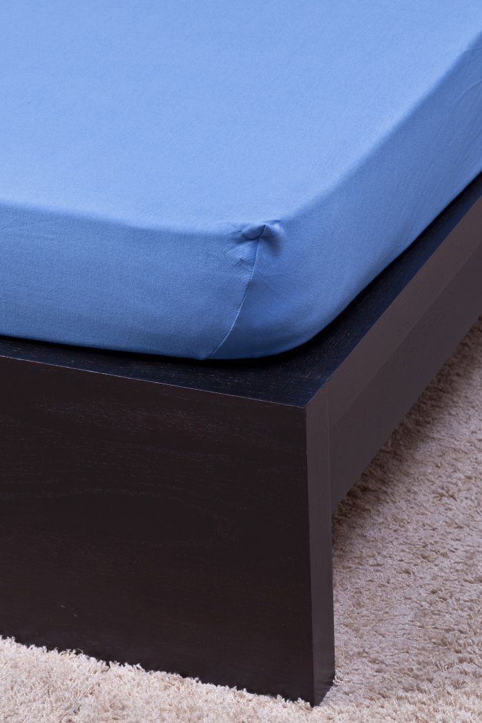 Jersey középkék lepedő 140-160x200 cm