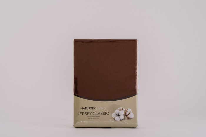 Jersey csokibarna lepedő 80-100x200 cm