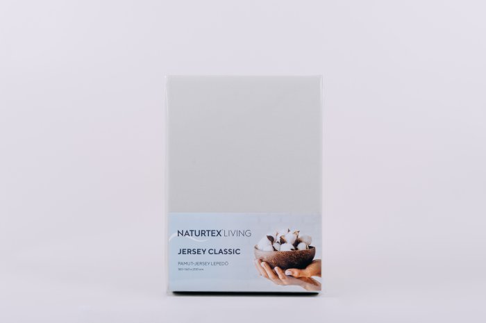 Jersey szürkéskék lepedő 80-100x200 cm
