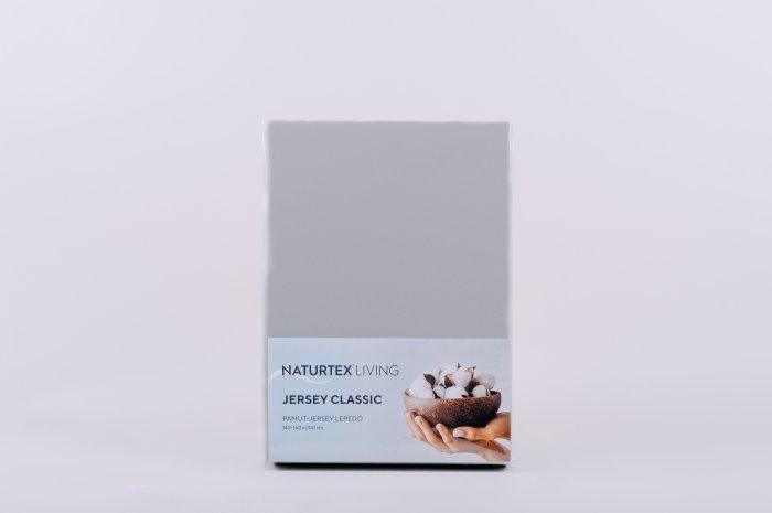 Jersey szürke lepedő 140-160X200 cm
